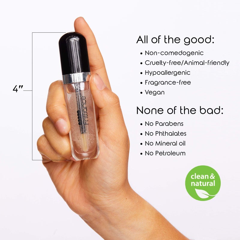 Frilliance Moisturizing Natural Crystal Clear Lip Gloss for Teens, Cruelty Free Hypoallergenic All Skin Types, 8 ml / .28 fl oz - Image 2